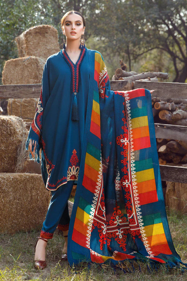 MARIA B - DHANAK EMBROIDERED SUIT 3-PC